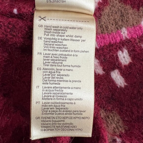 Scotch & Soda Amsterdam Women’s M Medium Pink Red Floral Alpaca Wool Sweater - Picture 5 of 7